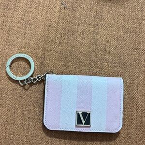 Pink Card Holder with Keychain